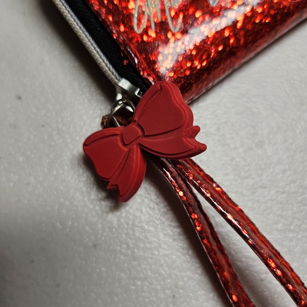 Disney Minnie Mouse Red‎ Glitter Polka Dot Zip Around Wristlet Wallet Hong Kong - Picture 3 of 10